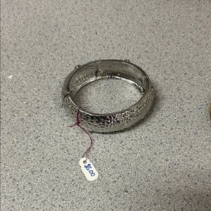 Silver Hammered Bangle Bracelet